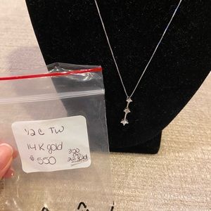 💎 1/2 C TW 14k white gold diamond pendant 💎